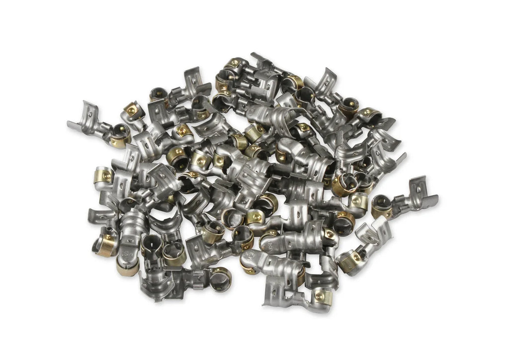 MSD Spark Plug Terminals, 90 Degrees Dual Crimp, Stainless Steel Qty 50 - Main Product View