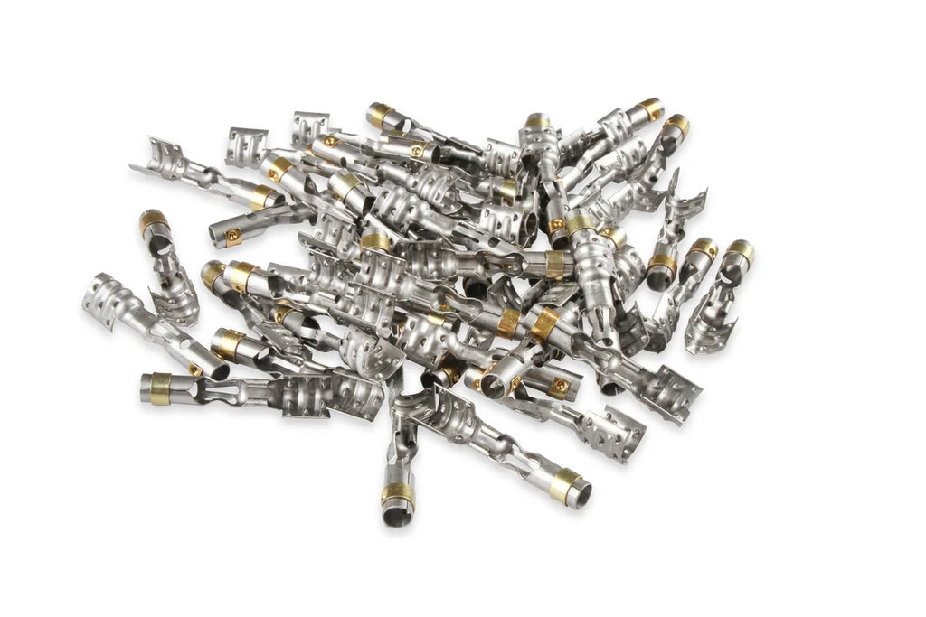 MSD Spark Plug Terminals, Straight Dual Crimp, Multi-Angle, Stainless Steel Qty 50 - Main Product View