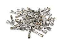Load image into Gallery viewer, MSD Spark Plug Terminals, Straight Dual Crimp, Multi-Angle, Stainless Steel Qty 50 - Main Product View