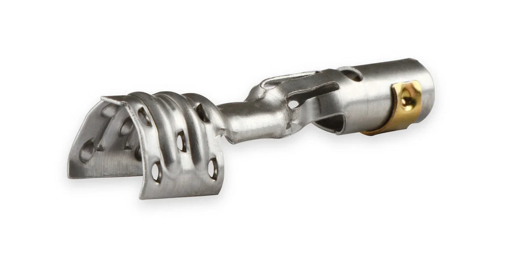 MSD Spark Plug Terminals, Straight Dual Crimp, Multi-Angle, Stainless Steel Qty 50 - Back View