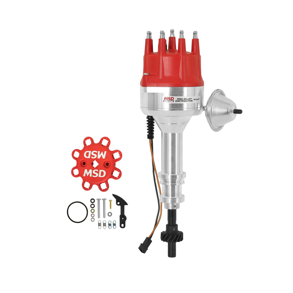 MSD Street Pro-Billet Distributor fits 1968-1983 1992-1997 Ford / Lincoln / Mercury 351c-460 - Kit Contents
