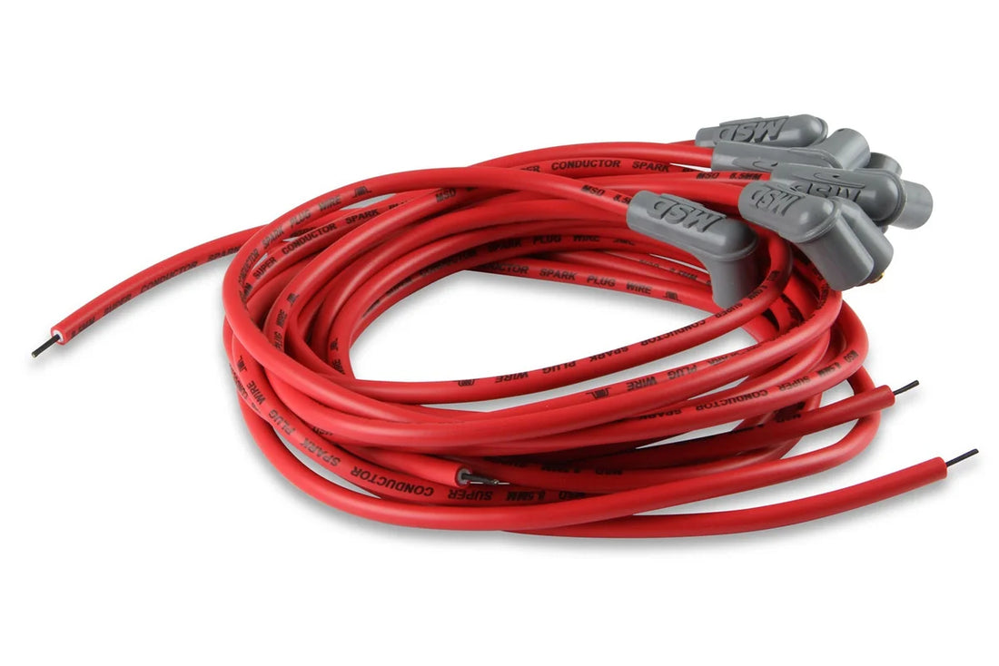 MSD Super Conductor Spark Plug Wire Set 8 Cyl 90° Plug, Socket/HEI Cap 31239 - Side View