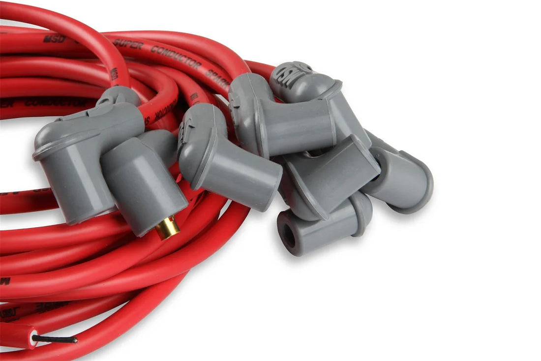 MSD Super Conductor Spark Plug Wire Set 8 Cyl 90° Plug, Socket/HEI Cap 31239 - Back View