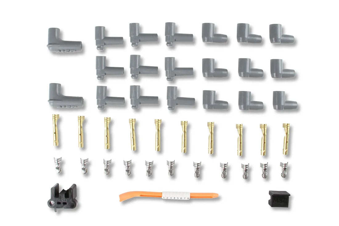 MSD Super Conductor Spark Plug Wire Set 8 Cyl 90° Plug, Socket/HEI Cap 31239 - Installation View