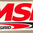 Load image into Gallery viewer, MSD The MSD POWER GRID Logo Decal; Red, Black &amp; White. 9.25" wide x 3.375" high. 9290