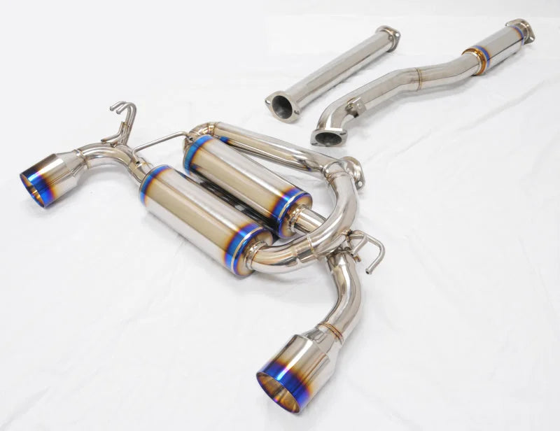 MXP 08-15 Mitsubishi Evolution 10 w/2 Section Pipes T304 SP Exhaust System w/Dual Exit - Side View