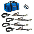 Load image into Gallery viewer, Mac's Tie Downs 4 Tie Down/Axle Strap Combo Twisted Hook 511108