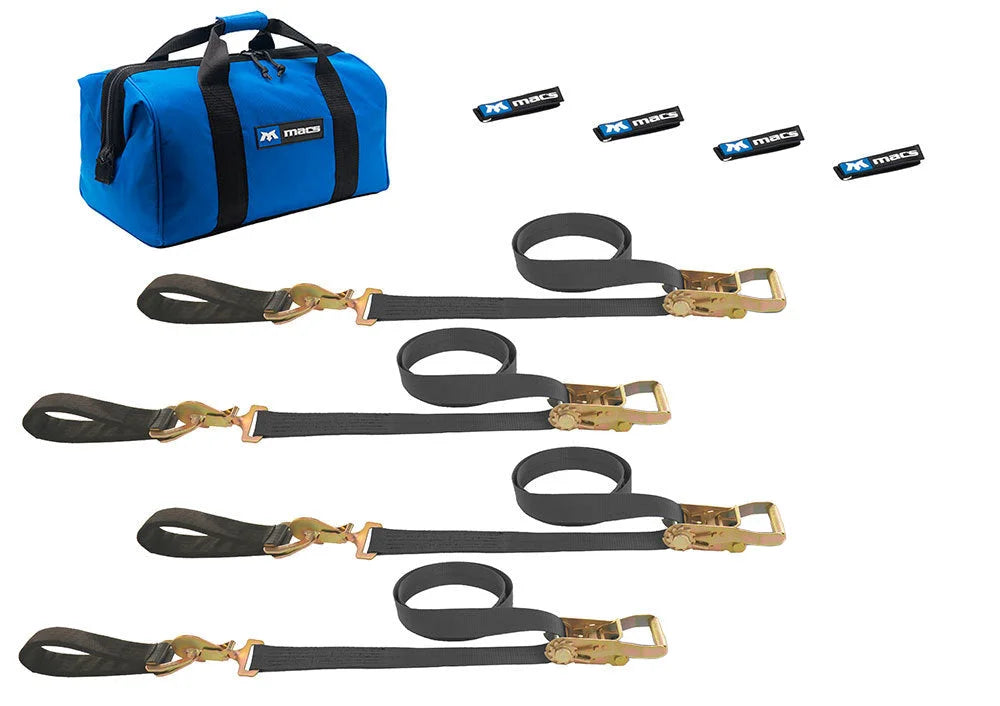 Mac's Tie Downs 4 Tie Downs Direct Hook & 4-24in Axle Straps 511218