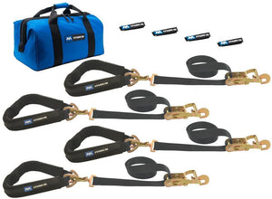 Mac's Tie Downs 4 Tie Downs Direct Hook & 4-40in Thru Wheel Stra 511658