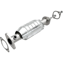 Load image into Gallery viewer, MagnaFlow 02-03 Mitsubishi Lancer V4 2.0L (excl. Turbocharged) Rear Direct Fit Catalytic Converter - Side View