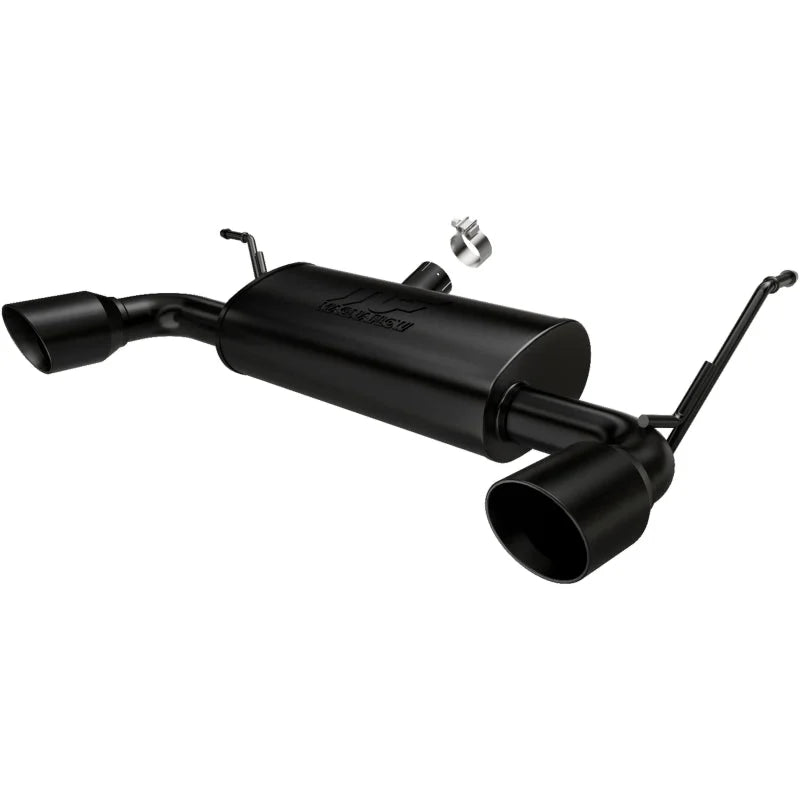 MagnaFlow 07-17 Jeep Wrangler JK 3.8/3.6L Dual Split Rear Exit Black Axle-Back Exhaust - Main Product View