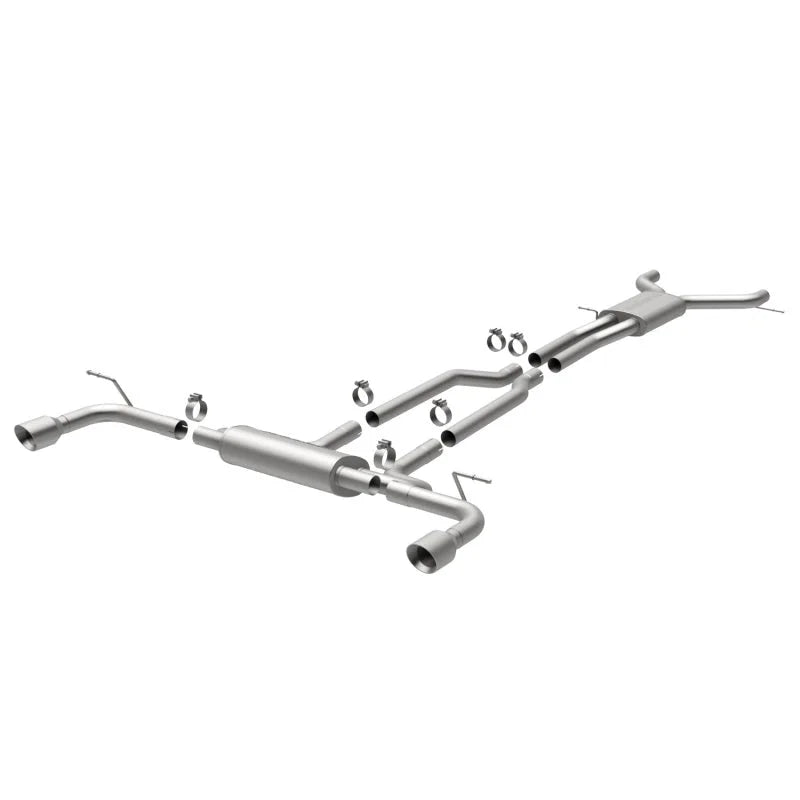 MagnaFlow 07 Audi Q7 V8 4.2L Dual Split Rear Exit Stainless Cat-Back Perf Exhaust - Side View