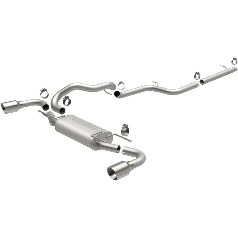 MagnaFlow 10-12 Mazda 3 L4 2.5L Hatchback Split Rear Exit Stainless Cat Back Performance Exhaust - Main Product View