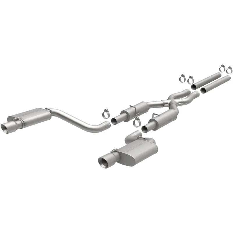 MagnaFlow 11-12 Dodge Charger SRT-8 Hemi Dual Split Rear Exit Stainless Cat-Back Performance Exhaust - Main Product View