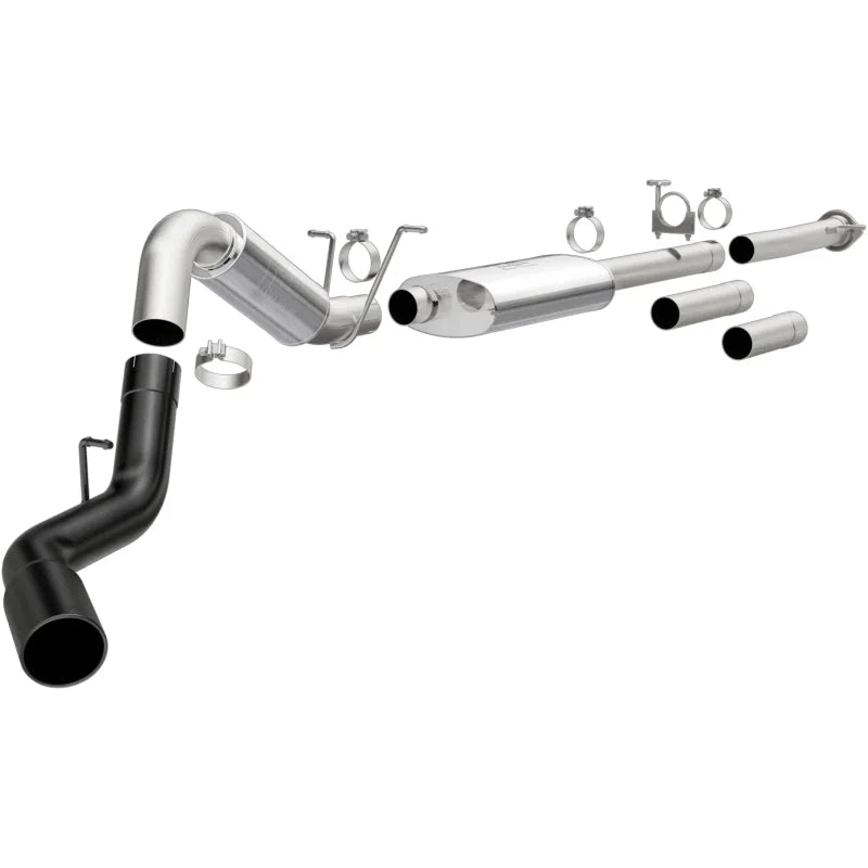 MagnaFlow 11-19 GM 2500/3500 6.0L 4in Single Passenger Side Rear Exit Cat-Back Exhaust w/Black Tips - Main Product View