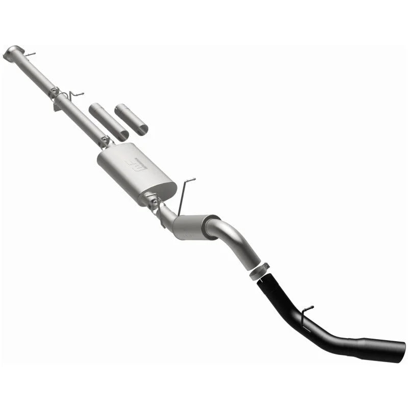 MagnaFlow 11-19 GM 2500/3500 6.0L 4in Single Passenger Side Rear Exit Cat-Back Exhaust w/Black Tips - Additional View 11