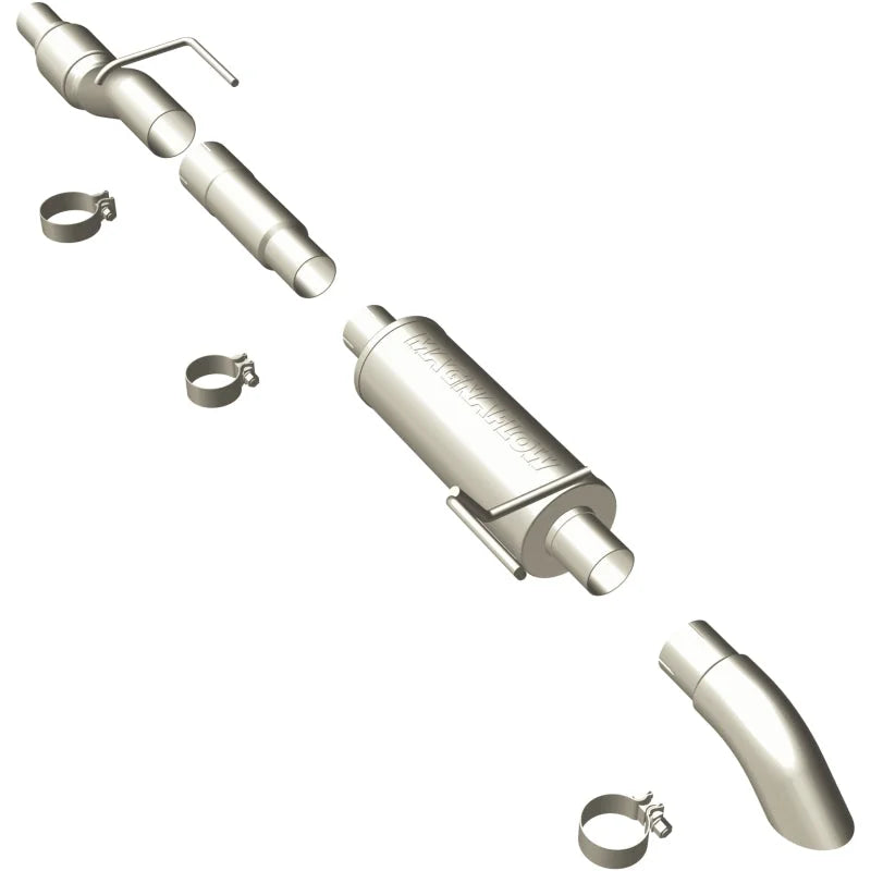 MagnaFlow 11 Ford F-150 3.5L Turbocharged SS Catback Exhaust w/ 3in SS Turn Down Tip - Main Product View