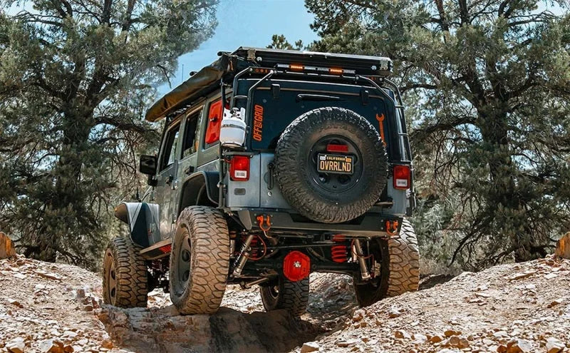 MagnaFlow 12-18 Jeep Wrangler 2.5in Overland Series Cat-Back Exhaust - Back View