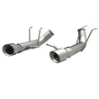 Load image into Gallery viewer, MagnaFlow 13 Ford Mustang Dual Split Rear Exit Stainless Axle-Back Cat Back Exhaust (Competition) - Side View
