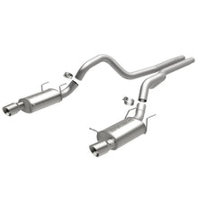 Load image into Gallery viewer, MagnaFlow 13 Ford Mustang Dual Split Rear Exit Stainless Cat Back Performance Exhaust (Street) - Main Product View
