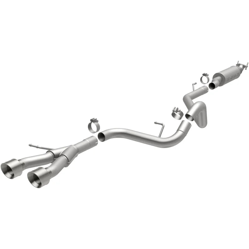 MagnaFlow 13 Hyundai Veloster 1.6L Turbo Dual Center Rear Exit Stainless Cat Back Perf Exhaust - Main Product View