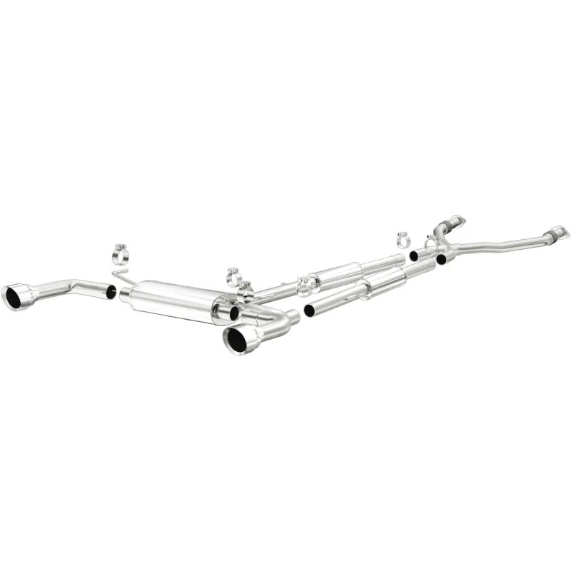MagnaFlow 14 Infiniti Q50 V6 3.7L Cat-Back Polished Stainless Tips Dual Split Rear Exit Exhaust - Main Product View