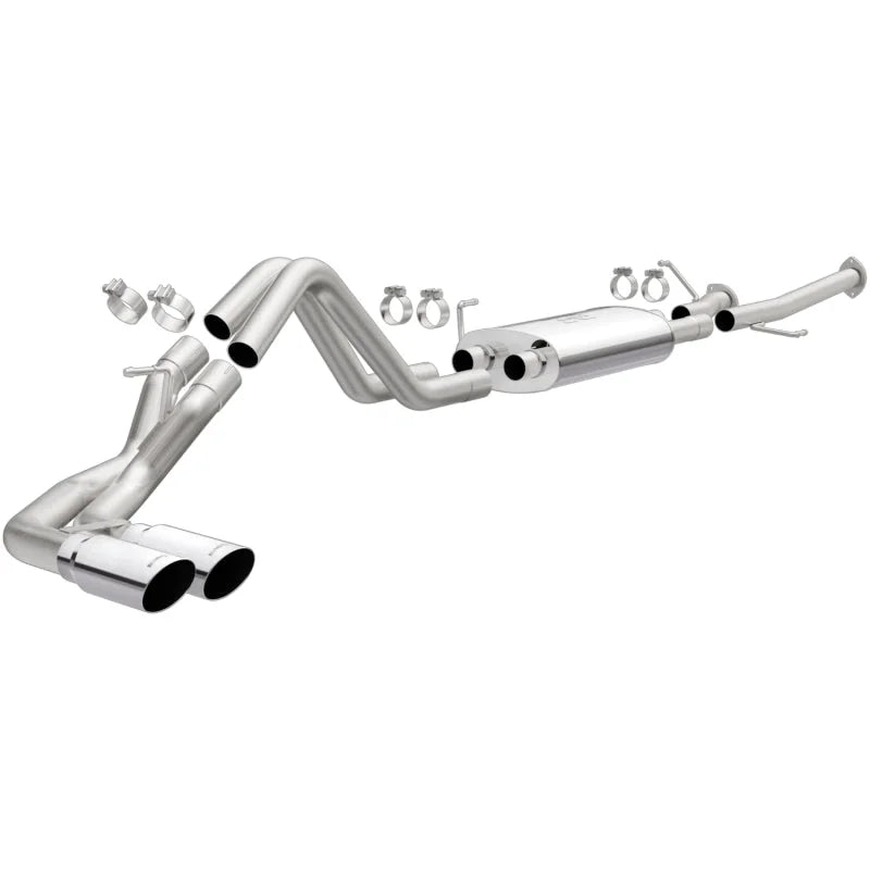 MagnaFlow 14 Toyota Tundra V8 4.6L/5.7L Stainless C/b Exhaust Dual same side pass. rear tire - Main Product View