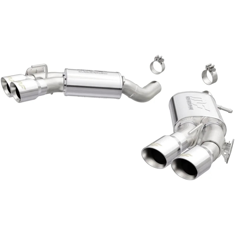 MagnaFlow 2016 Chevy Camaro 6.2L V8 Competition Axle Back w/ Quad Polished Tips - Side View
