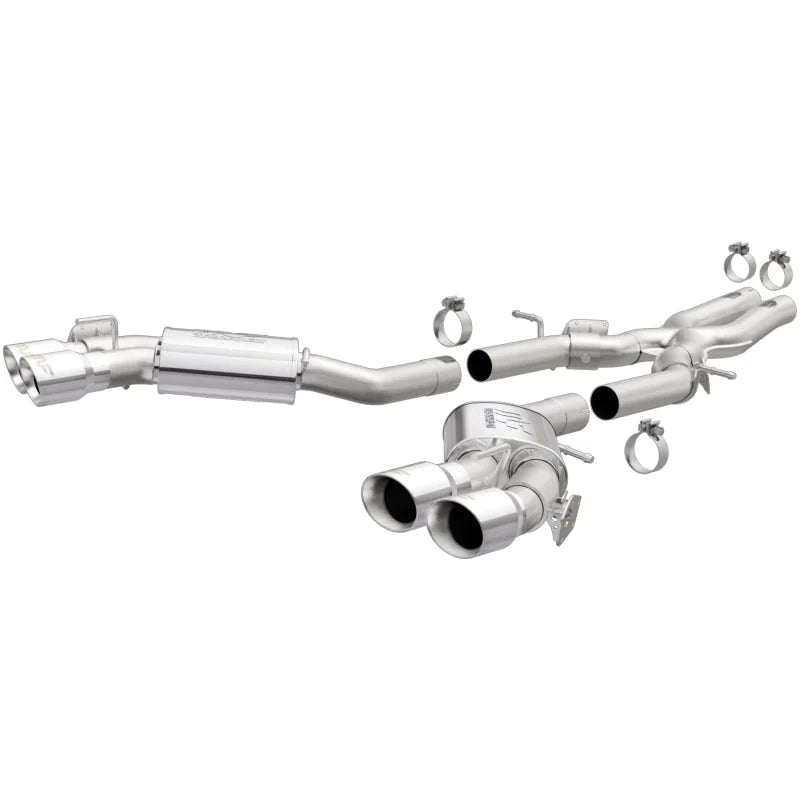 MagnaFlow 2016 Chevy Camaro 6.2L V8 Competition Cat Back w/ Quad Polished Tips - Side View