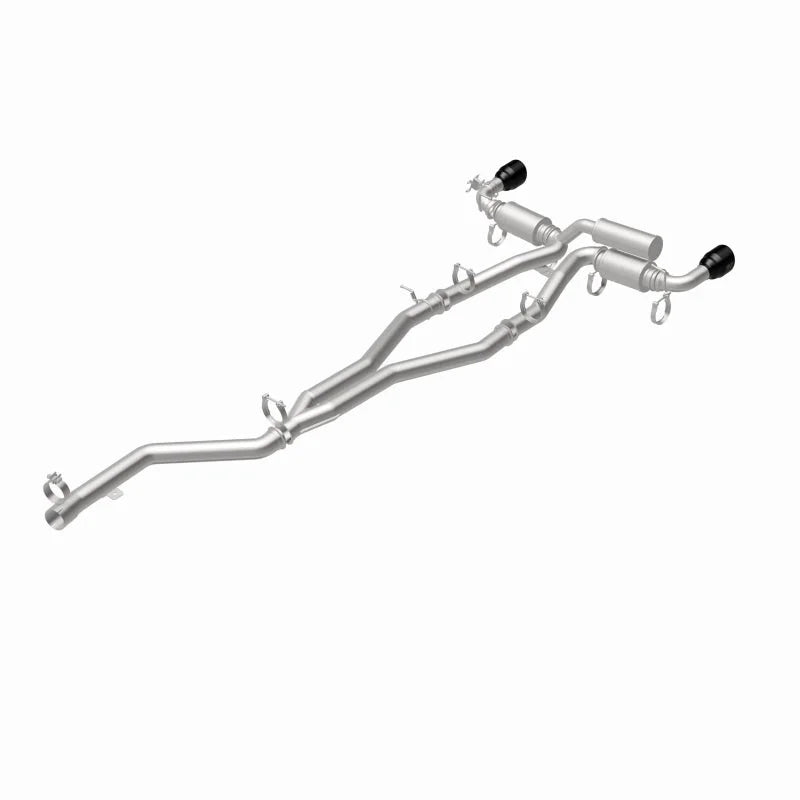 MagnaFlow 2020+ Toyota Supra SPEQ Series Cat-Back Performance Exhaust System w/ Black Chrome Tips - Side View