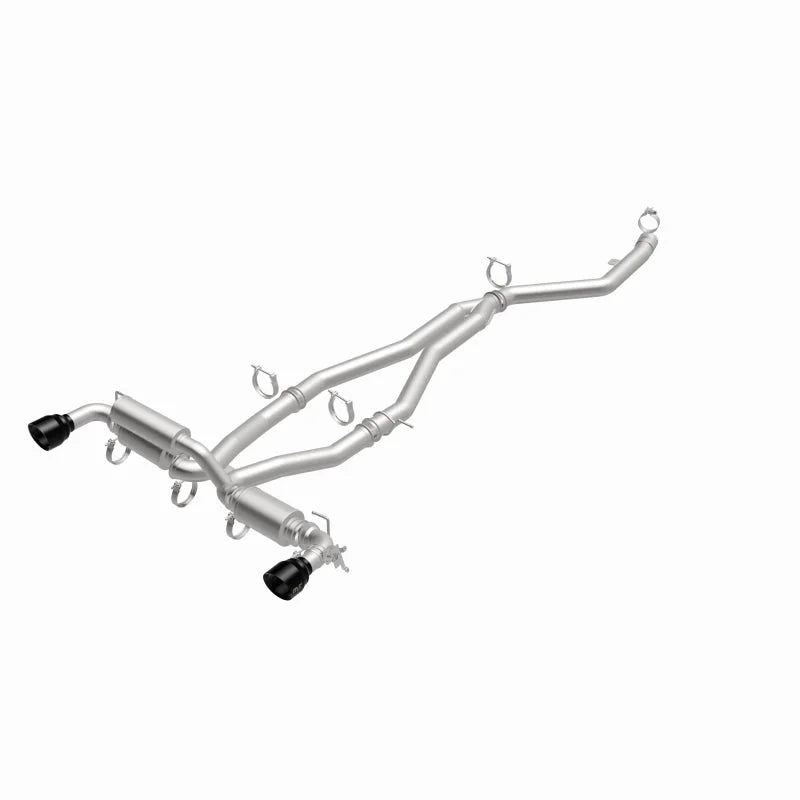 MagnaFlow 2020+ Toyota Supra SPEQ Series Cat-Back Performance Exhaust System w/ Black Chrome Tips - Back View