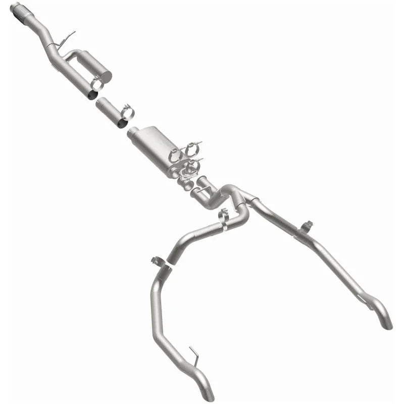 MagnaFlow 24-25 Chevrolet/GMC Silverado/Sierra 1500 ZR2/AT4X Overland Series Cat-Back Exhaust System - Side View