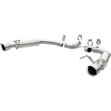 Load image into Gallery viewer, MagnaFlow Axle Back, SS, 2.5in, Competition, Dual Split Polish 4.5in Tip 2015 Ford Mustang Ecoboost - Side View