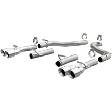 Load image into Gallery viewer, MagnaFlow Axle-Back, SS, 2.5in, Quad Split Rear 3.5in Tip 2015 Dodge Challenger 3.6L V6 - Main Product View