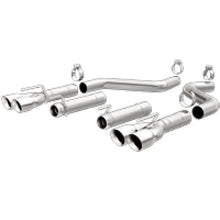 Load image into Gallery viewer, MagnaFlow Axle-Back, SS, 3in, Quad Split Rear 3.5 Tips 2015 Dodge Challenger incl SRT Hellcat - Main Product View