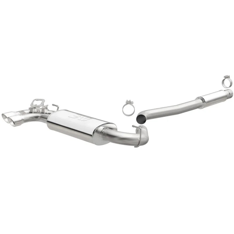 MagnaFlow CB SS 2.5/3in Dual Straight DS Rear Ext 3in Tip 12-15 BMW 328i /428i 2.0L Coupe Sedan - Side View