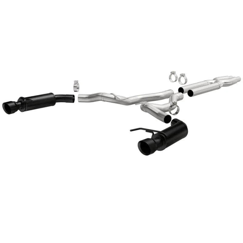 MagnaFlow Cat-Back 15-16 Ford Mustang 5.0L V8 Competition SS 3in Dual Split Rear 4.5in Black Tips - Main Product View