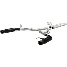 Load image into Gallery viewer, MagnaFlow Cat-Back 15-16 Ford Mustang 5.0L V8 Competition SS 3in Dual Split Rear 4.5in Black Tips - Side View