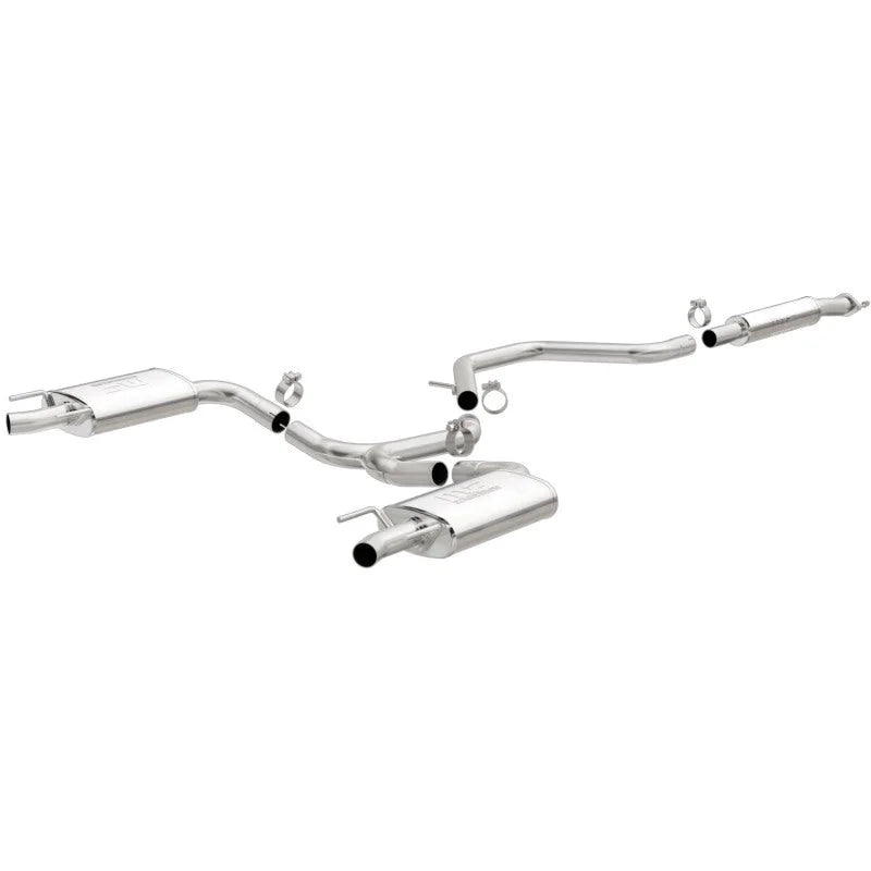 MagnaFlow Cat-Back SS 2.25/2.5in Dual Split Rear Exit Polished 3in Tip 2015 Chev Impala 3.6L V6 - Main Product View