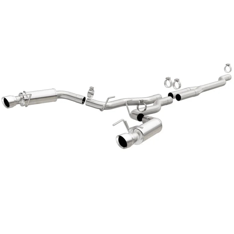 MagnaFlow Cat Back, SS, 2.5in, Competition, Dual Split Polish 4.5in Tips 2015 Ford Mustang Ecoboost - Main Product View