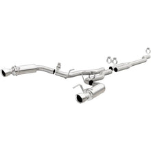 Load image into Gallery viewer, MagnaFlow Cat Back, SS, 2.5in, Competition, Dual Split Polish 4.5in Tips 2015 Ford Mustang Ecoboost - Side View