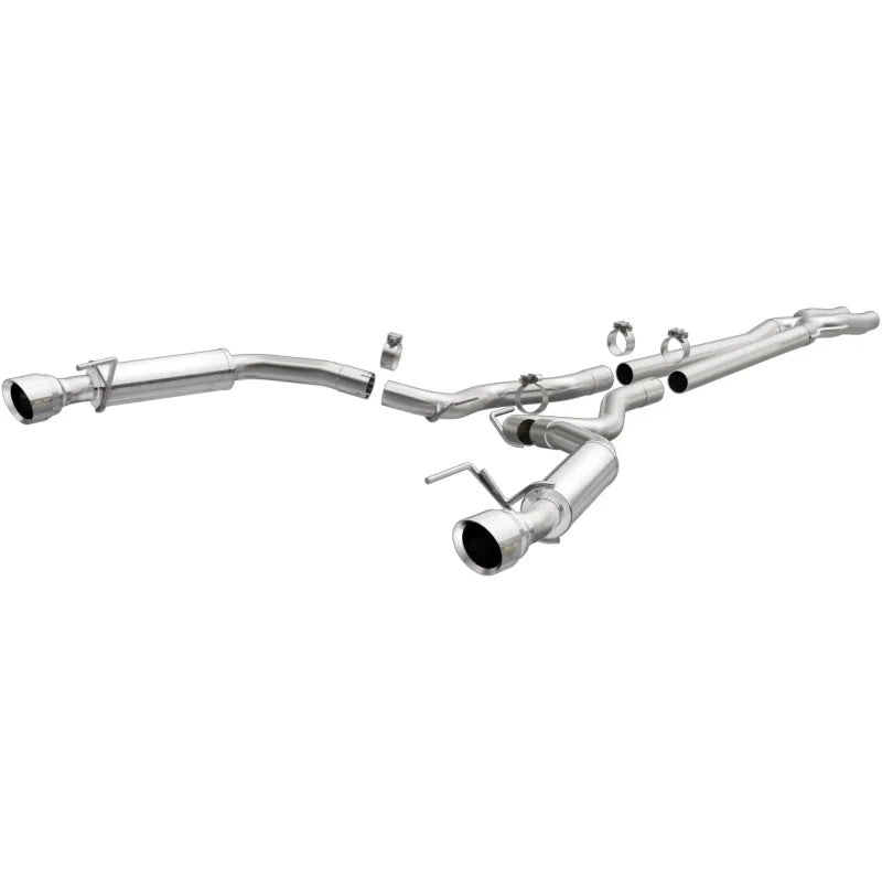 MagnaFlow Cat Back, SS, 2.5in, Competition, Dual Split Polished 4.5in Tips 2015 Ford Mustang V6 3.7L - Main Product View