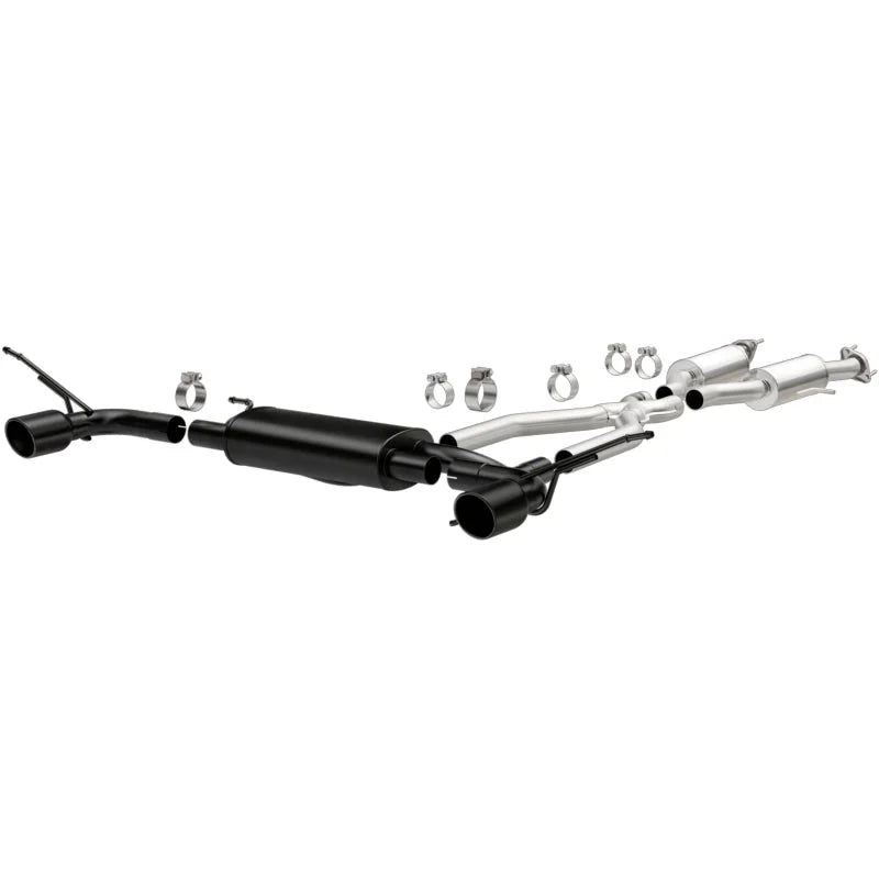 MagnaFlow Cat-Back SS 2.5in Dual Split Rear 4in Black Tip 11-16 Jeep Grand Cherokee 5.7L V8/3.6L V6 - Side View