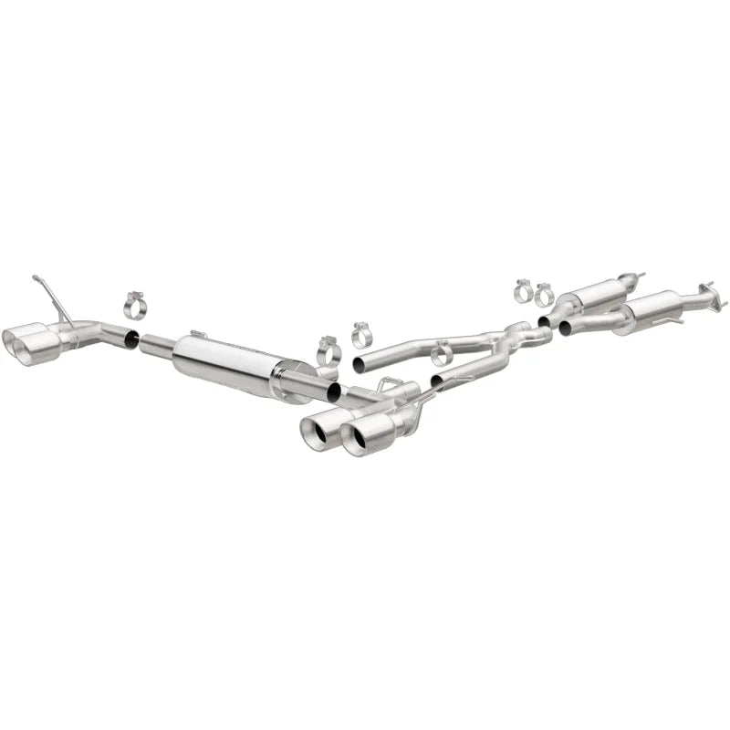 MagnaFlow Cat Back, SS, 2.5in, Quad Split Polish 4in tip 14-15 Jeep Grand Cherokee 3.6L/5.7L V6/V8 - Main Product View