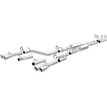 Load image into Gallery viewer, MagnaFlow Cat-Back, SS, 2.5in, Quad Split Rear 3.5in Tip 2015 Dodge Challenger 3.6L V6 - Side View