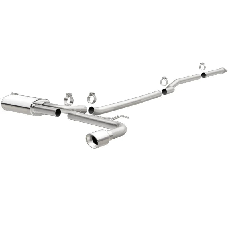 MagnaFlow Cat Back, SS, 2.5in, Street, Single Straight Pass. Polished 4in Tip, 2015 Ford Fusion 2.5L - Main Product View