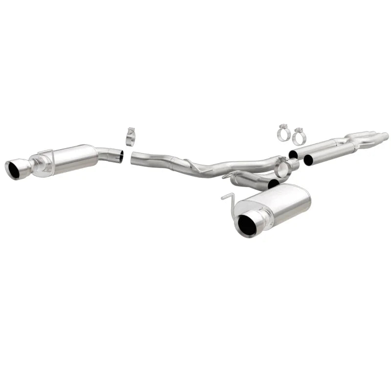 MagnaFlow Cat Back, SS, 3in, Street, Dual Split Polished 4.5in Tips 2015 Ford Mustang GT V8 5.0L - Main Product View