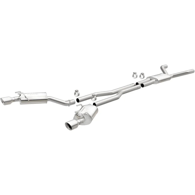MagnaFlow Cat-Back Stainless Dual Split Rear Exit 4in Polished Tips 11-15 Chevy Camaro 3.6L V6 - Main Product View