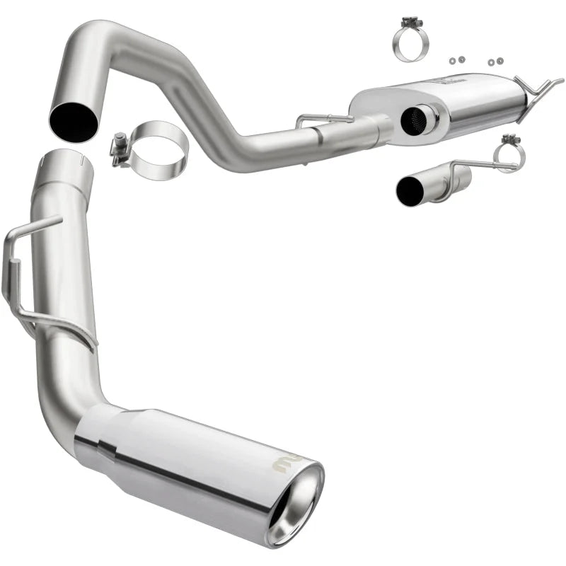 MagnaFlow CatBack 18-19 Ford Expedition V6 3.5L Gas 3in Polished Stainless Exhaust - Side View
