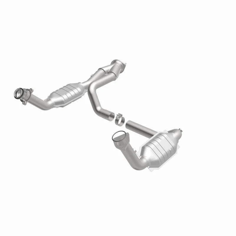 MagnaFlow Conv DF 02-06 Cadillac Escalade / 02-06 Chevy Avalanche 5.3L Dual Conv Y-Pipe Assembly 2WD - Side View